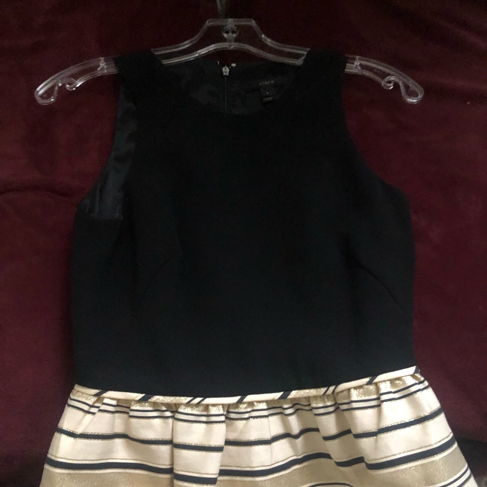 JCrew size 0 black and gold dress